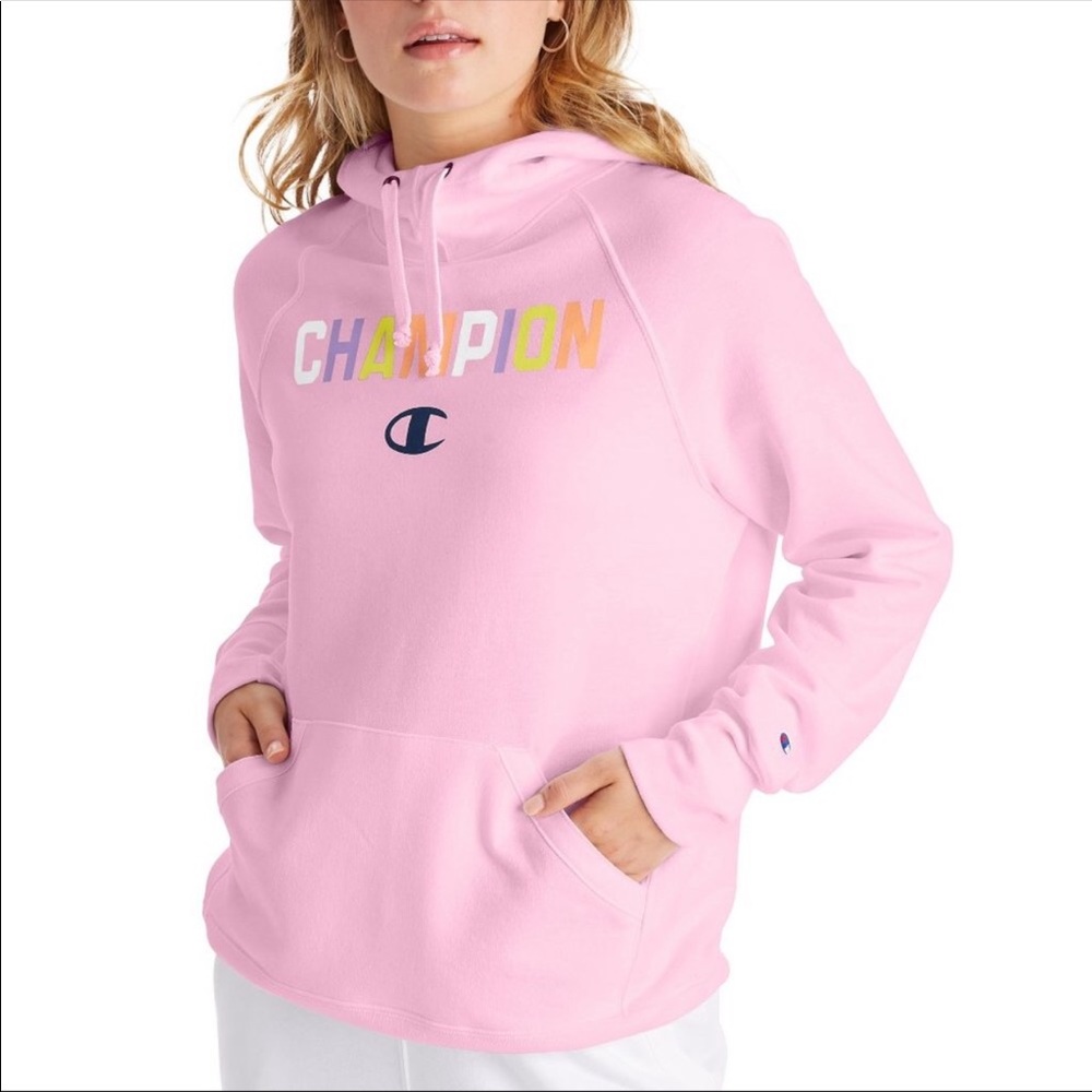 Champion woman pink pullover hoodie Sz XL
